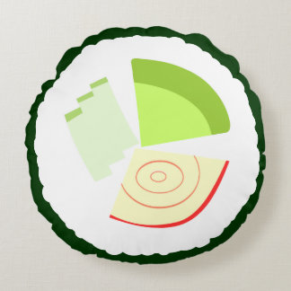 Sushi California Roll Round Pillow