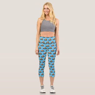 Sushi cartoon illustration capri leggings