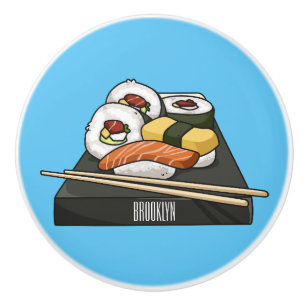 Sushi cartoon illustration ceramic knob