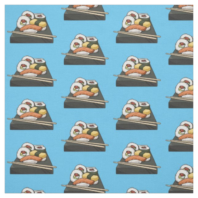 Sushi cartoon illustration  fabric (Swatch)