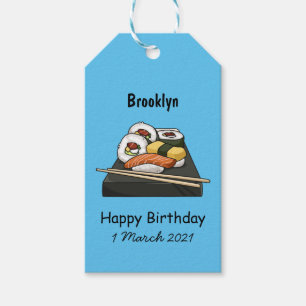 Sushi cartoon illustration gift tags
