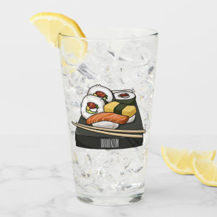 Sushi cartoon illustration glass