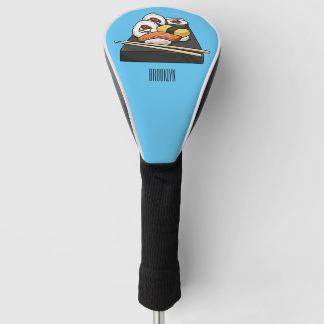 Sushi cartoon illustration  golf head cover (Front)