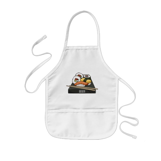 Sushi cartoon illustration  kids apron (Front)