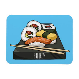 Sushi cartoon illustration magnet