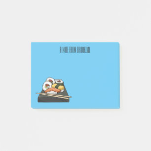 Sushi cartoon illustration post-it notes
