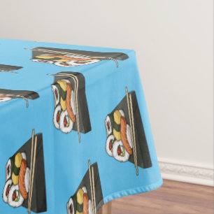 Sushi cartoon illustration tablecloth