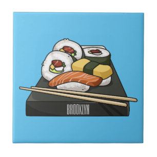 Sushi cartoon illustration  tile
