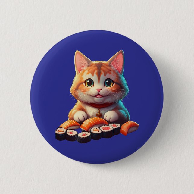 Sushi Cat 2 Inch Round Button (Front)