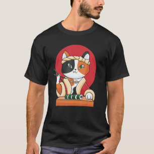 Sushi Cat Cartoon Food Pet Fish T-Shirt