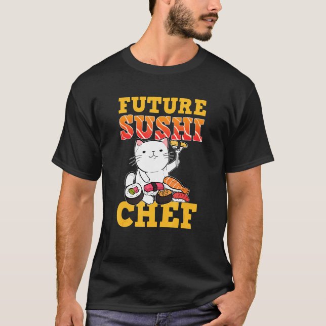 Sushi Cat Future Sushi Chef T-Shirt (Front)