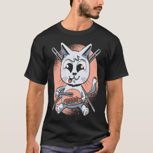Sushi Cat Japanese Dish Foodie Kitty Sushi Rolls T-Shirt
