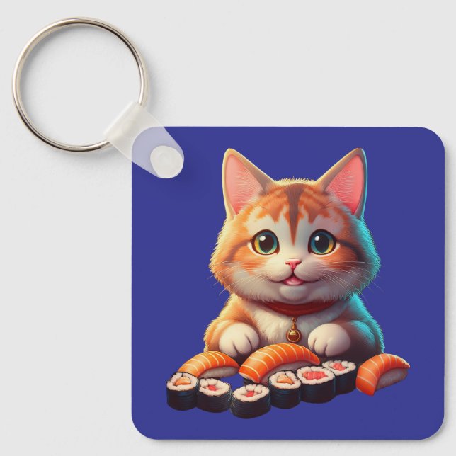 Sushi Cat Keychain (Front)