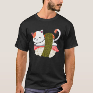 Sushi Cat Kitty Kitten Japanese Sashimi Food T-Shirt