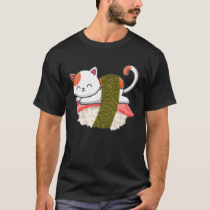 Sushi Cat Kitty Kitten Japanese Sashimi Food T-Shirt