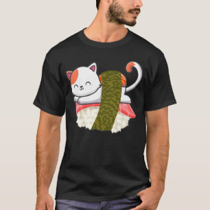 Sushi Cat Kitty Kitten Japanese Sashimi Food T-Shirt