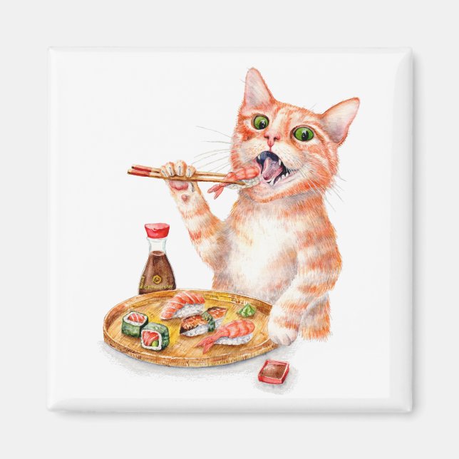Sushi Cat Magnet (Front)