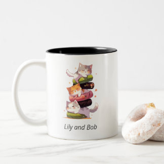 Sushi Cat Miaw | Japanese Anime Style Two-Tone Coffee Mug