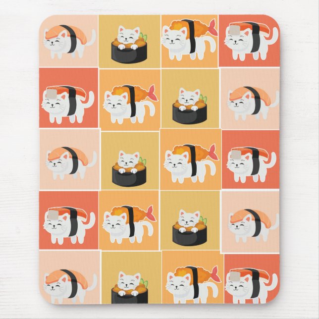 sushi cat mouse pad (Front)