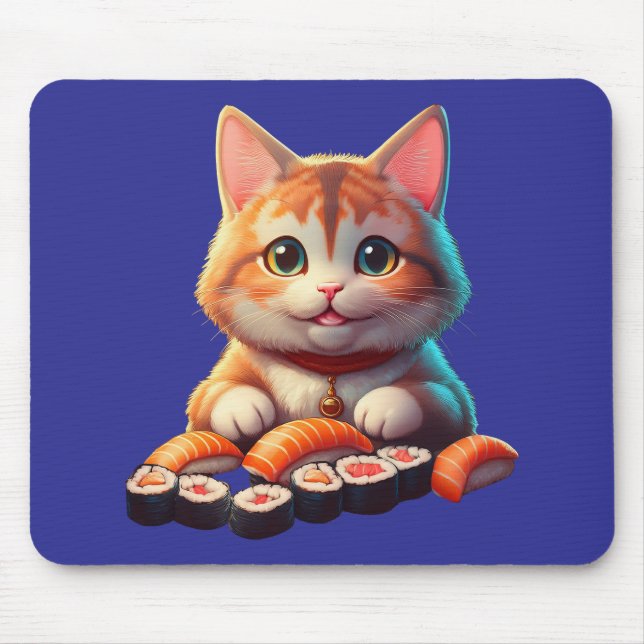 Sushi Cat Mouse Pad (Front)