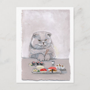 Sushi Cat Mr. Grumps ©CSiravo Postcard