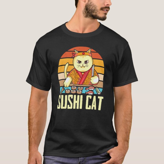Sushi Cat Sashimi Nigiri Maki Cats T-Shirt (Front)
