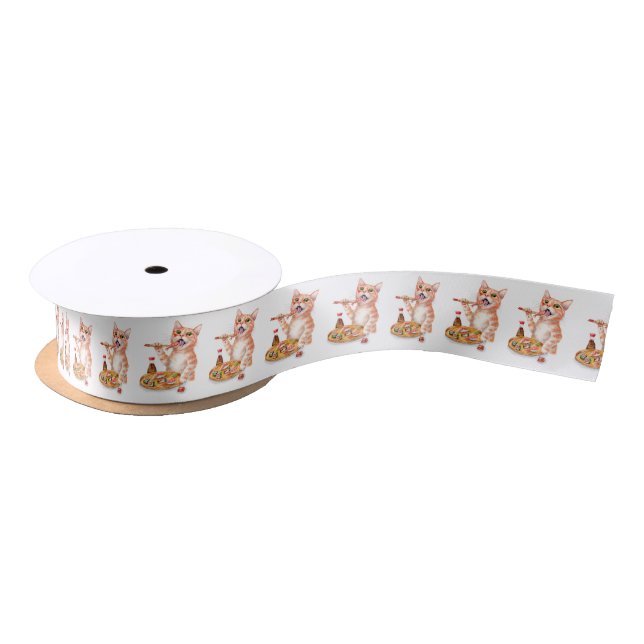 Sushi Cat Satin Ribbon (Spool)