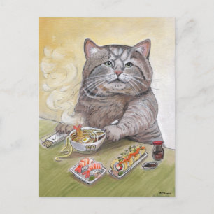Sushi Cat Tempura Udon Postcard
