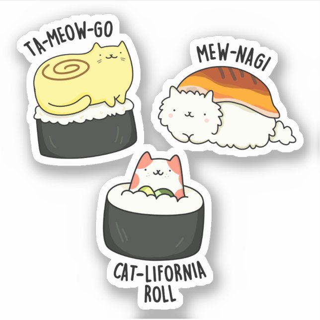 Sushi Cats Funny Sushi Pun  (Front)