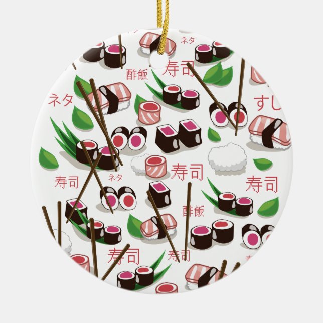 Sushi Ceramic Ornament (Front)
