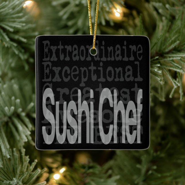 Sushi Chef Extraordinaire Céramique Ornement (Arbre)