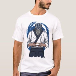 Sushi Chef Yuanti Modern White Art Colourful T-Shirt
