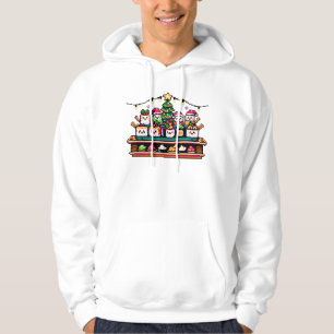 Sushi Christmas Celebration - Festive 8-Bit Design Hoodie