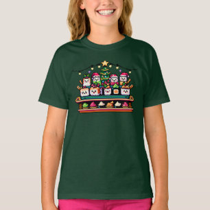 Sushi Christmas Celebration - Festive 8-Bit Design T-Shirt
