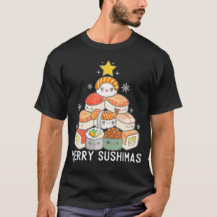 Sushi Christmas Tree Anime Aesthetics Japanese Mak T-Shirt