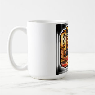 Sushi Counter Cat Japanese Restaurant Night Scene Coffee Mug