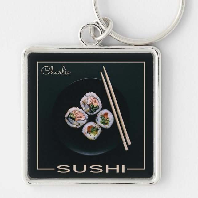 Sushi custom monogram key chain (Front)