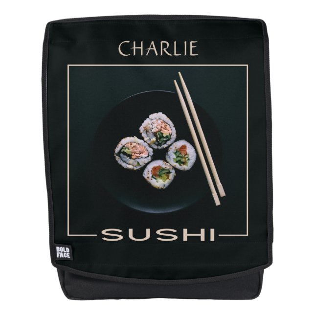 Sushi custom name backpack (Front)