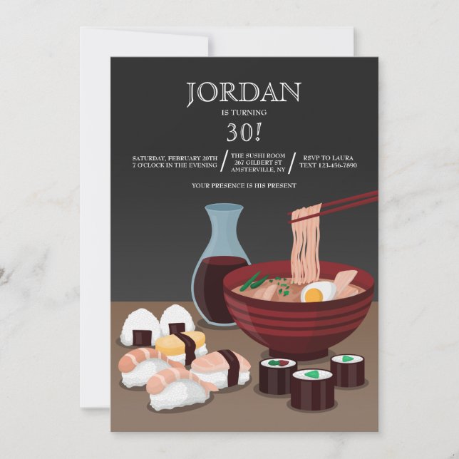 Sushi Dinner Invitation (Front)