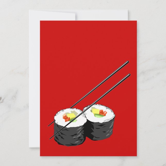 Sushi dinner party invitation (Front)