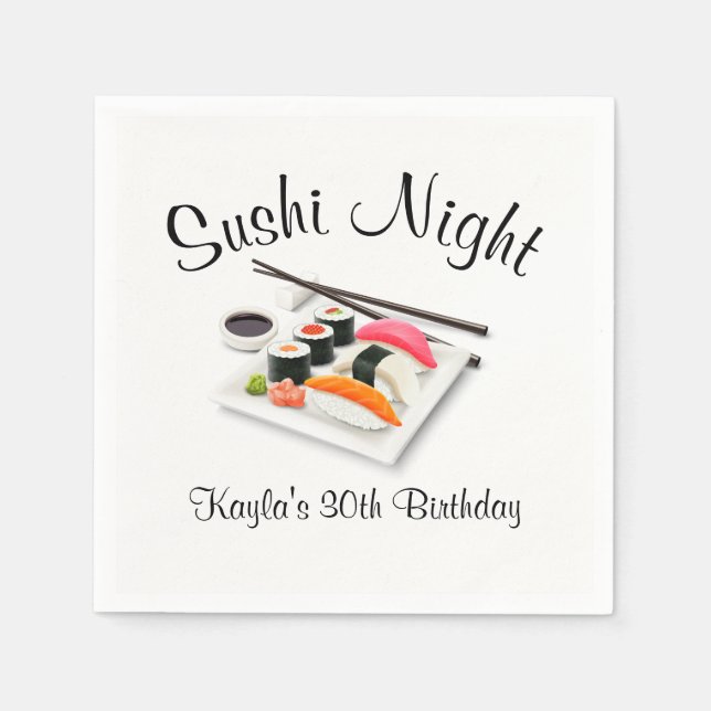 Sushi Dinner Party Napkin (Front)
