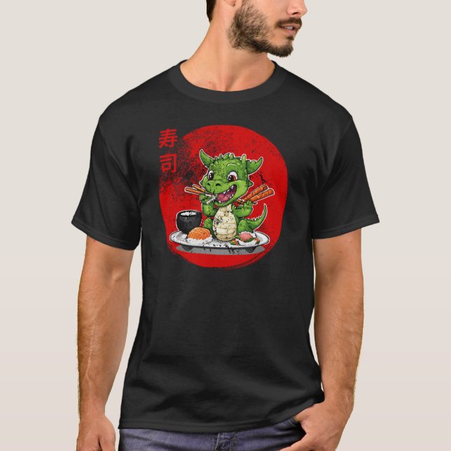 Sushi eating dragon  T-Shirt (Front)