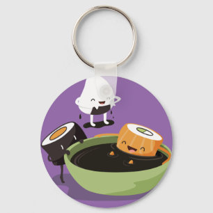 Sushi enjoy bath time funny keychain