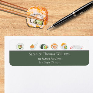 Sushi et sashimi aquarelle