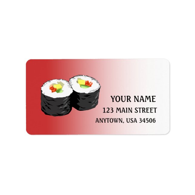 Sushi étiquette de adresse (Devant)