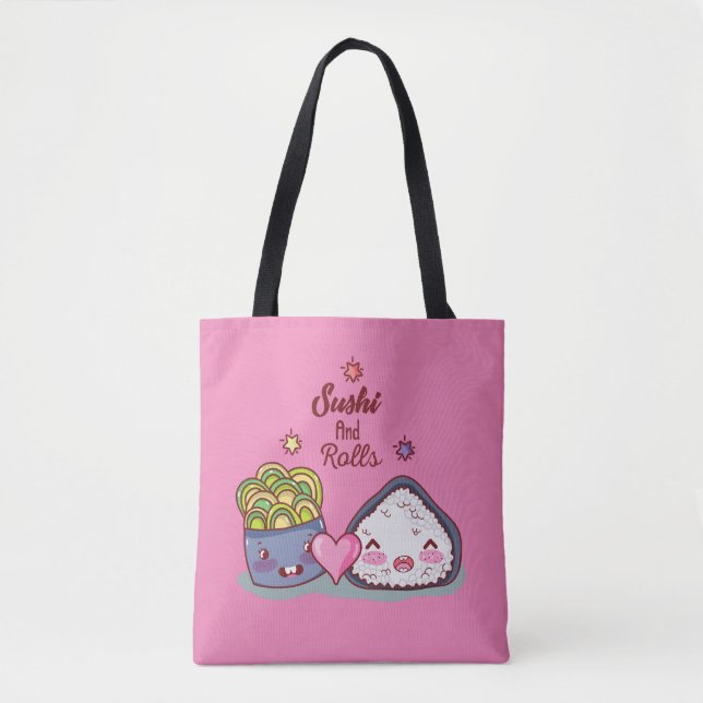 Sushi Find Rolls Kawaii Sushi tote bag (Front)