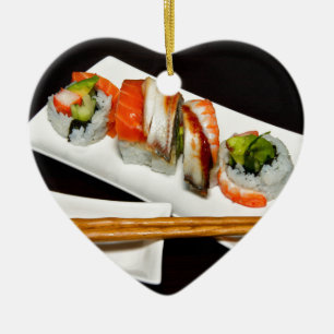 Sushi Food Restaurant Eat Exotic Meals Fast Food Ceramic Ornament