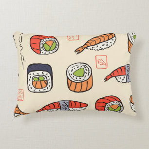 Sushi food, seamless pattern design. accent pillow