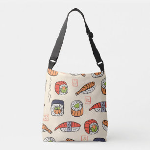 Sushi food, seamless pattern design. crossbody bag