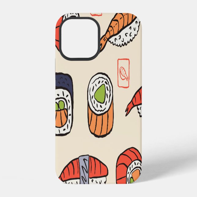 Sushi food, seamless pattern design. iPhone case (Back)
